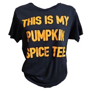 "This Is My Pumpkin Spice Tee" Black Short-Sleeved T-shirt
